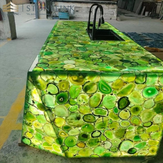 Green agate countertop