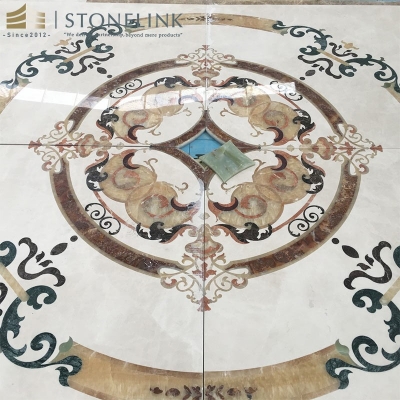 Luxury beige waterjet marble medallion